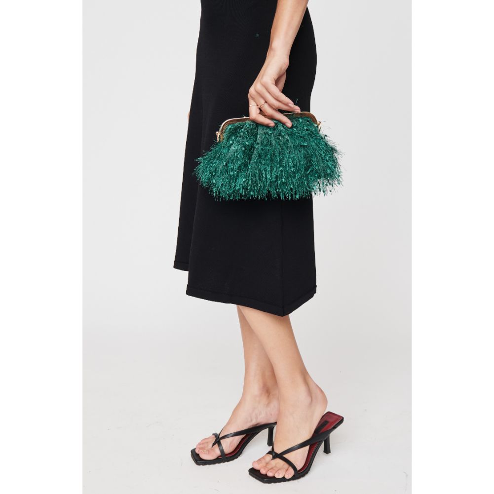 Woman wearing Emerald Urban Expressions Rosalind Evening Bag 840611104267 View 2 | Emerald