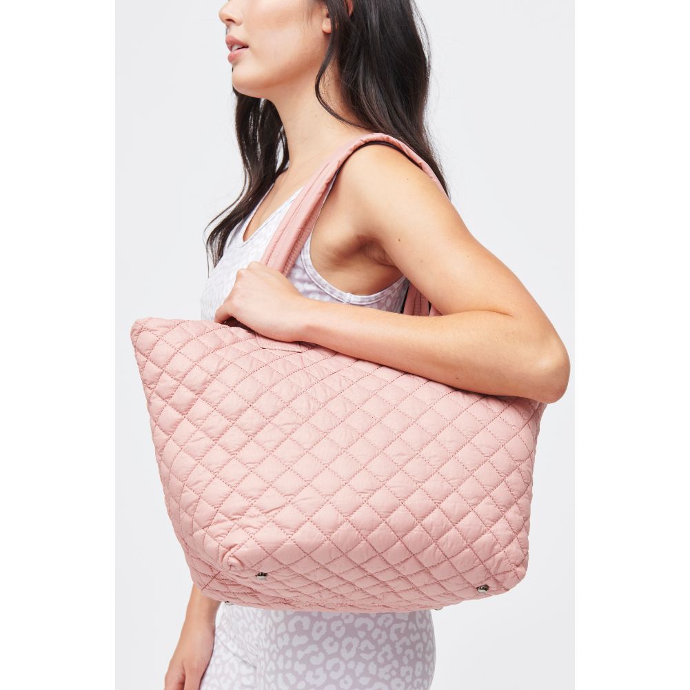 Woman wearing Pastel Pink Urban Expressions Breakaway Tote 840611176943 View 2 | Pastel Pink