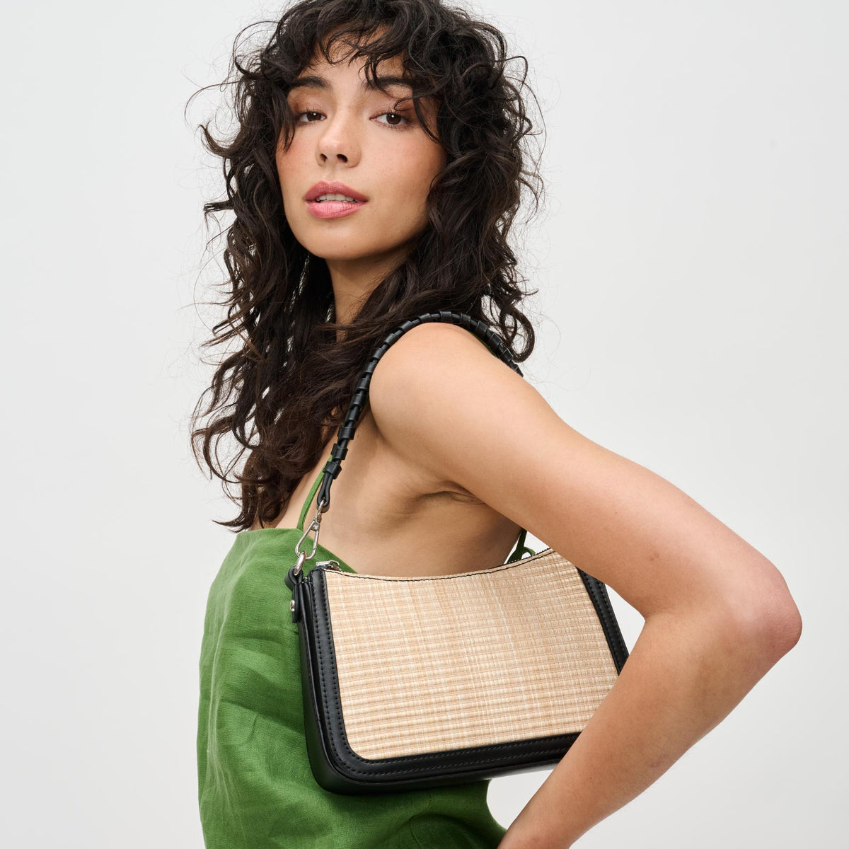 Woman wearing Natural Black Urban Expressions London Crossbody 840611151902 View 2 | Natural Black