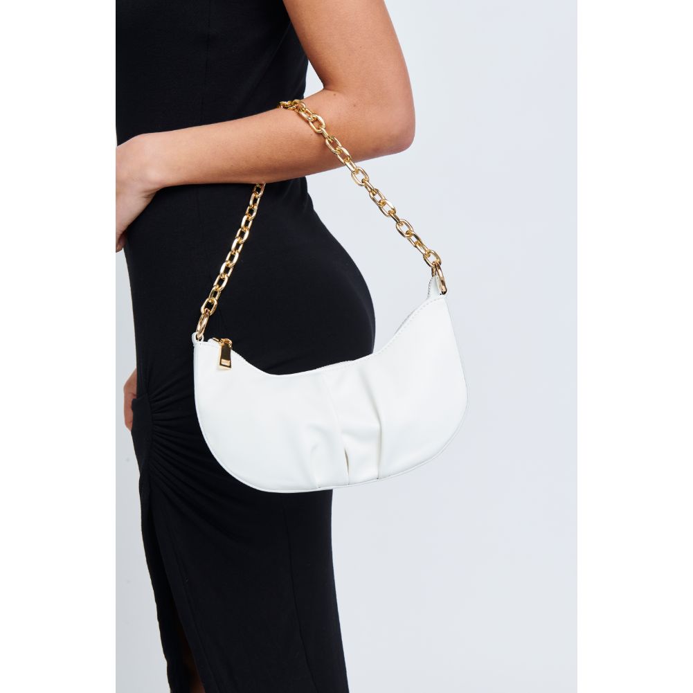Woman wearing White Urban Expressions Paige Crossbody 840611179692 View 2 | White