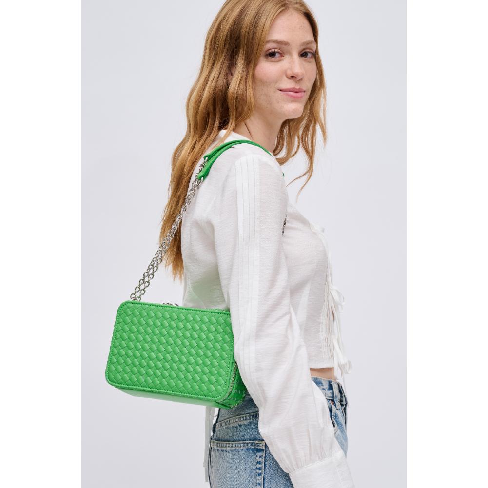 Woman wearing Lime Urban Expressions Elle Crossbody 840611124494 View 2 | Lime