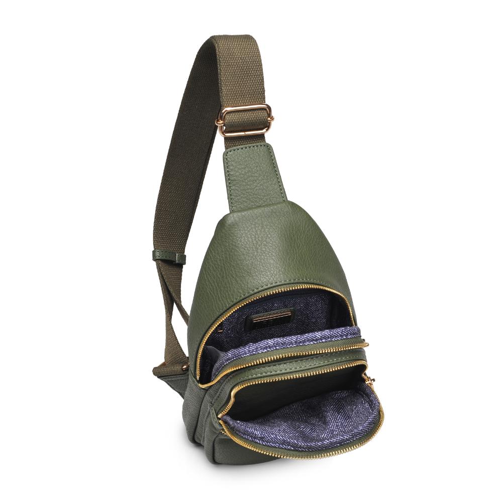 Product Image of Urban Expressions Zephyr Sling Backpack 840611116246 View 8 | Olive