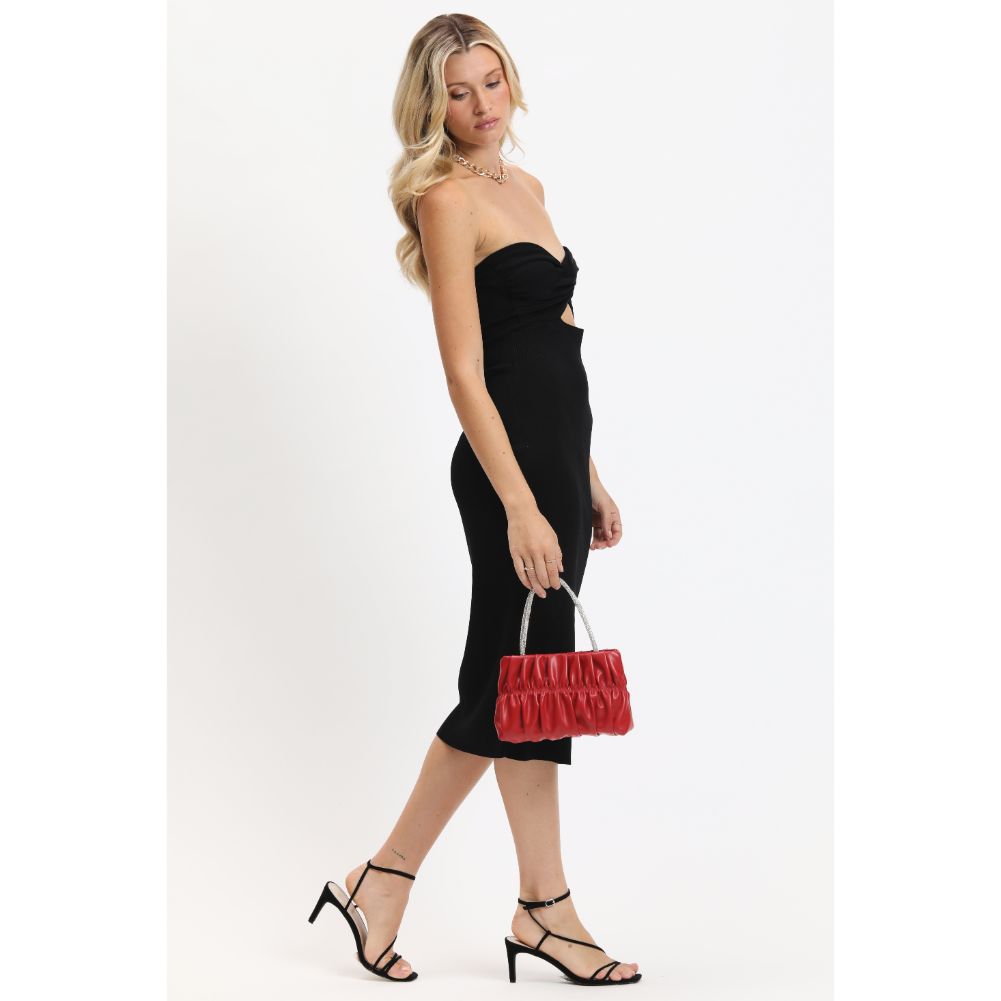 Woman wearing Red Urban Expressions Daisy Evening Bag 840611190079 View 3 | Red