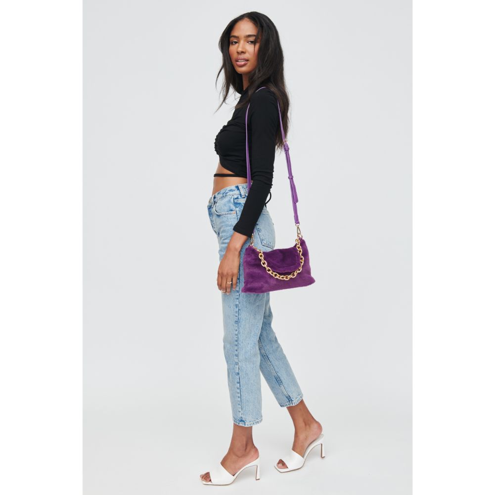 Woman wearing Purple Urban Expressions Prudence Crossbody 840611103949 View 3 | Purple