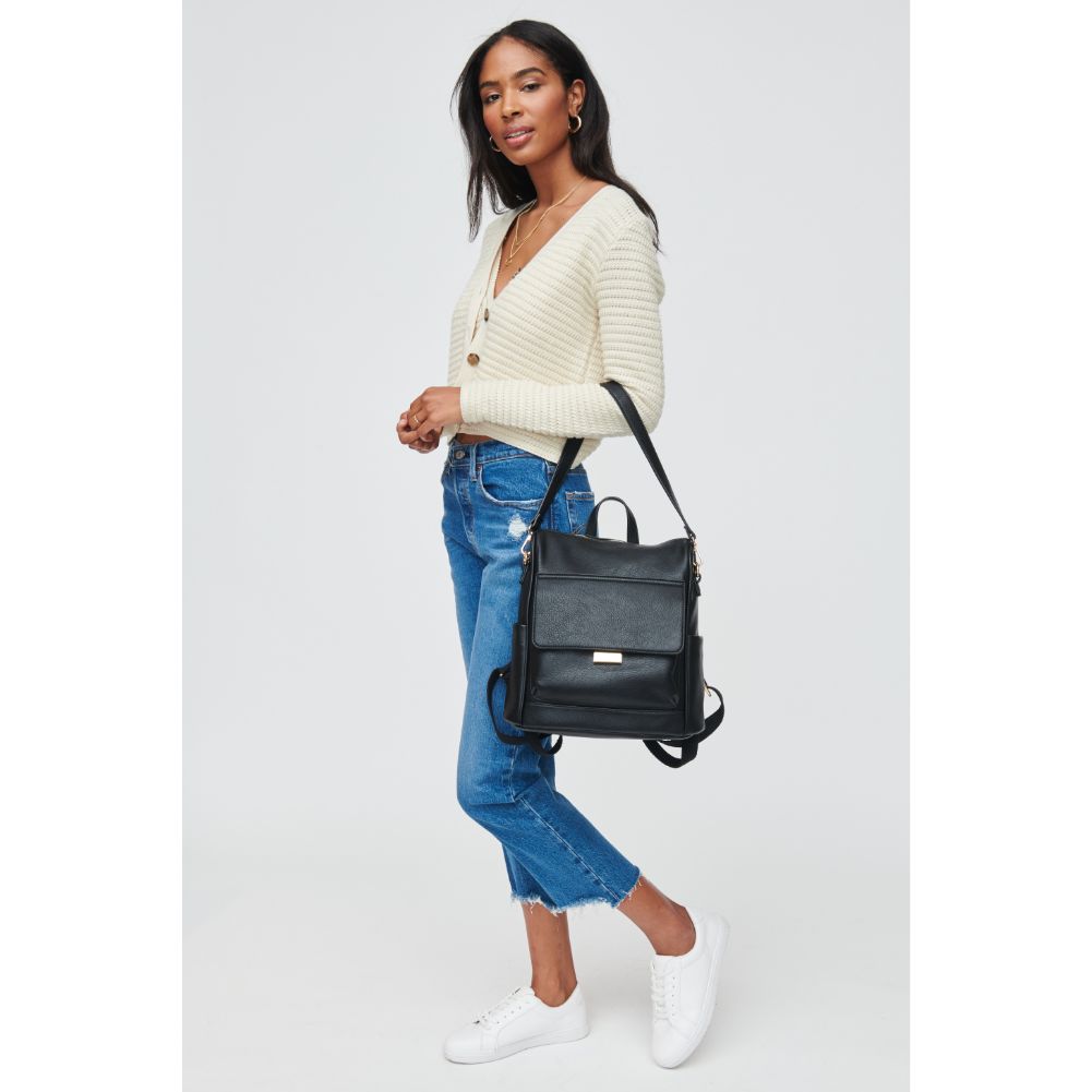 Woman wearing Black Urban Expressions Caroline Backpack 840611103246 View 3 | Black