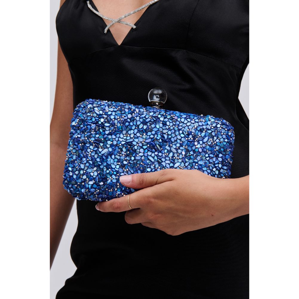 Woman wearing Midnight Urban Expressions Penelope Evening Bag 840611114105 View 1 | Midnight