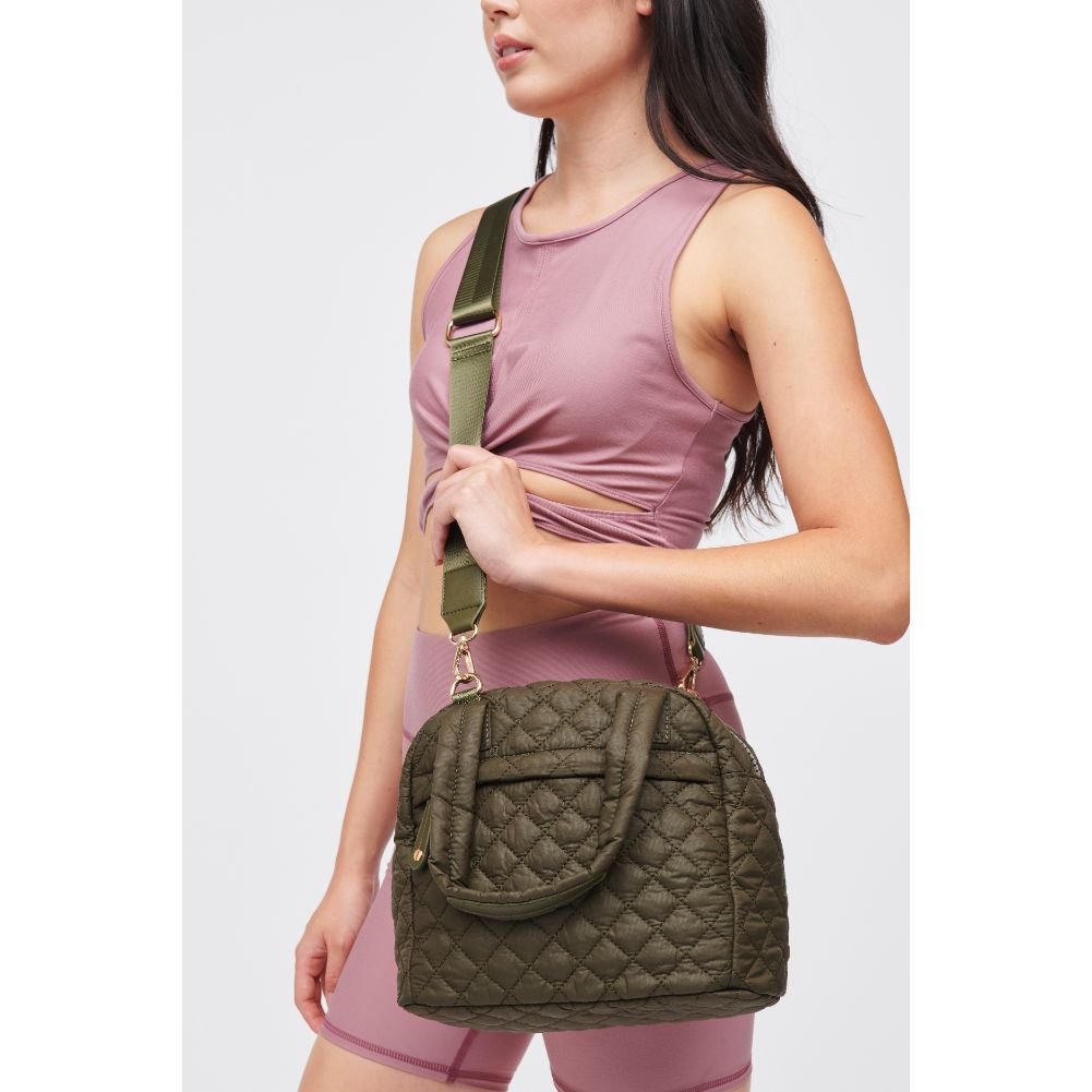 Woman wearing Olive Urban Expressions Palmer - Quilted Nylon Tote 840611185617 View 1 | Olive