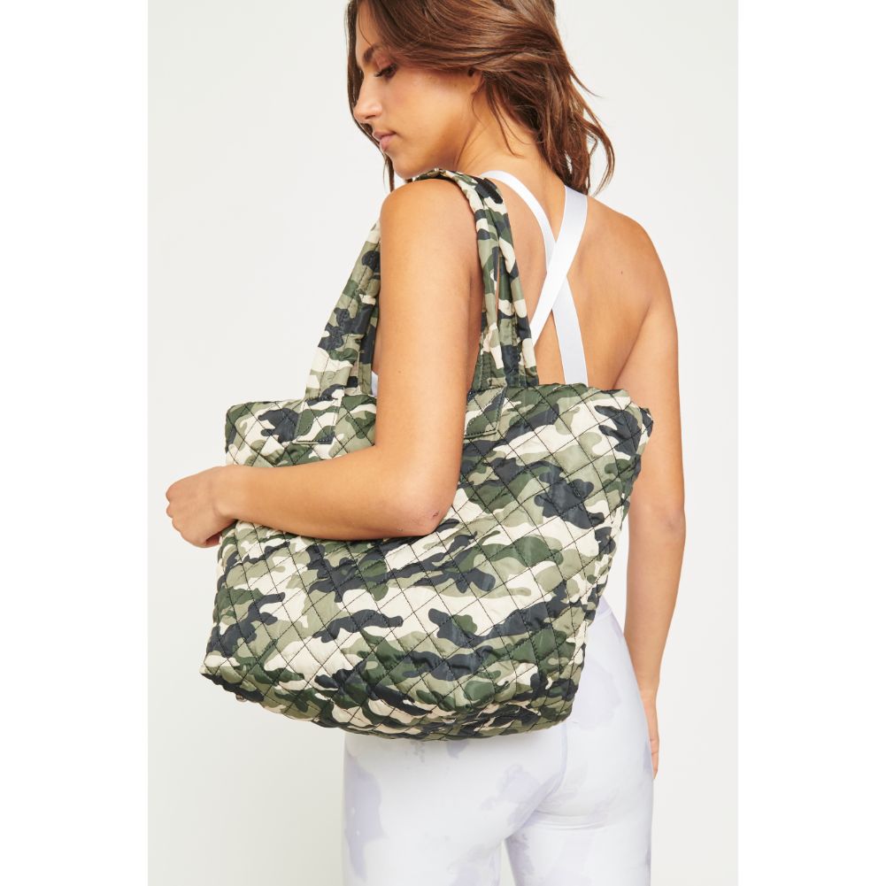 Woman wearing Camo Urban Expressions Breakaway Tote 840611175625 View 2 | Camo