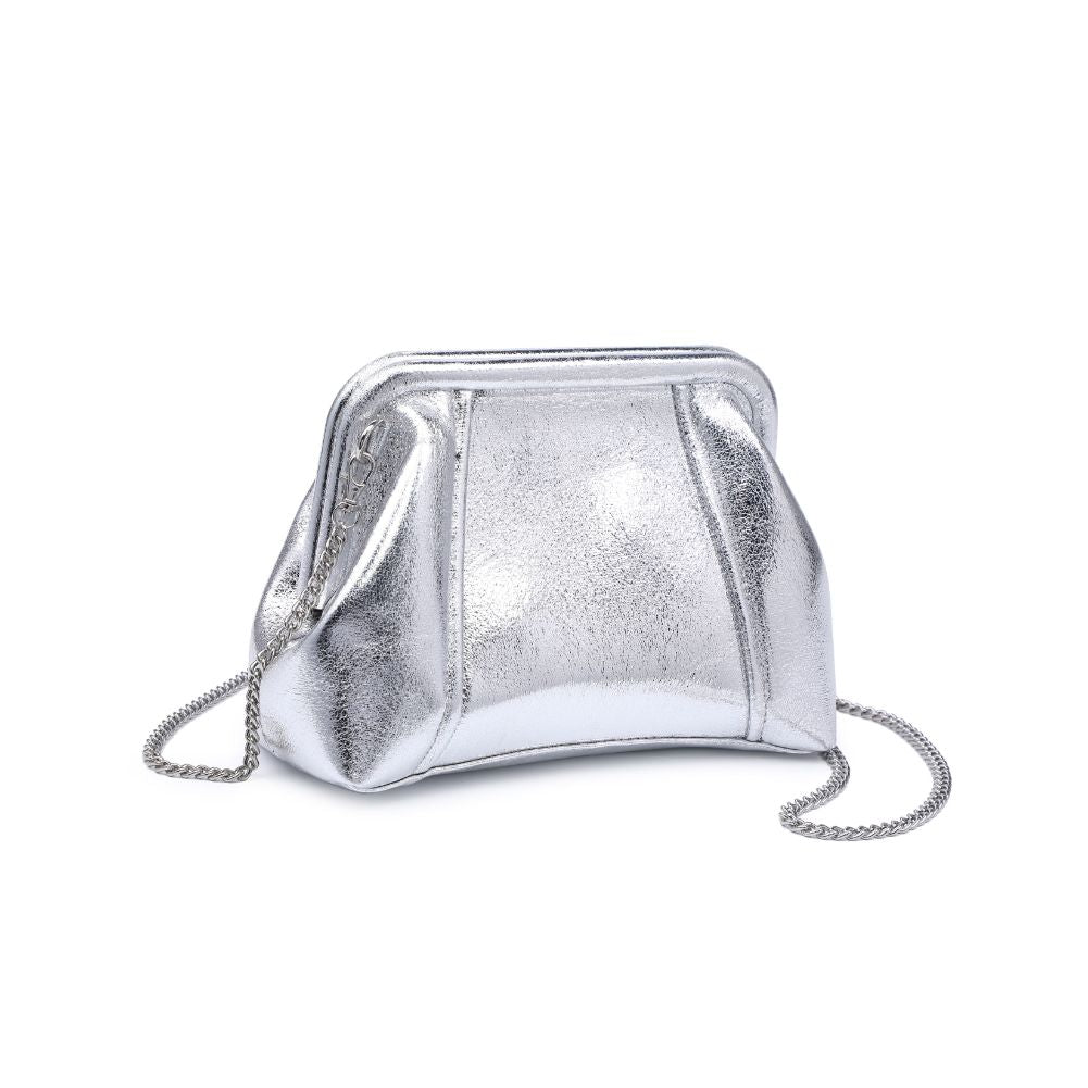 Product Image of Urban Expressions Agatha Metallic Clutch 840611103581 View 6 | Silver