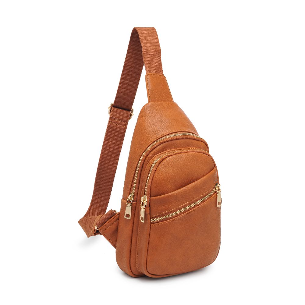 Product Image of Urban Expressions Zephyr Sling Backpack 840611106896 View 6 | Cognac