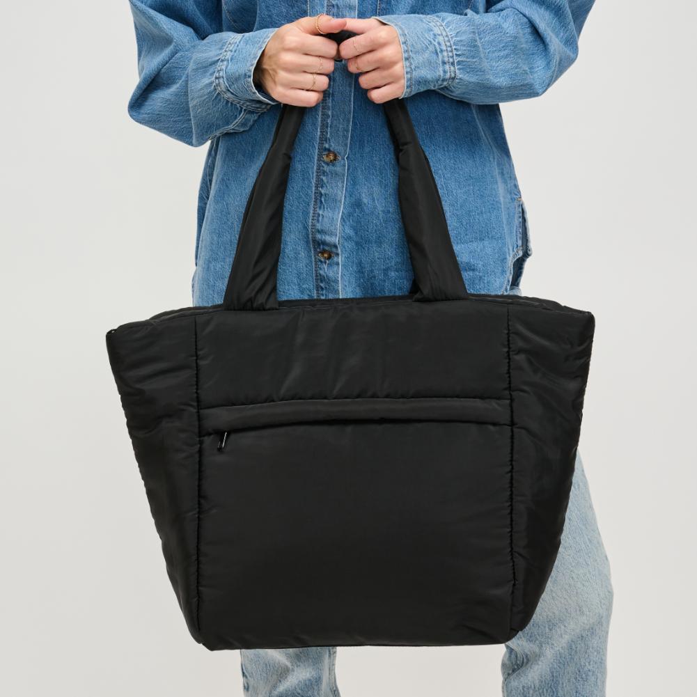 Woman wearing Black Urban Expressions Elliotte Tote 840611141279 View 1 | Black