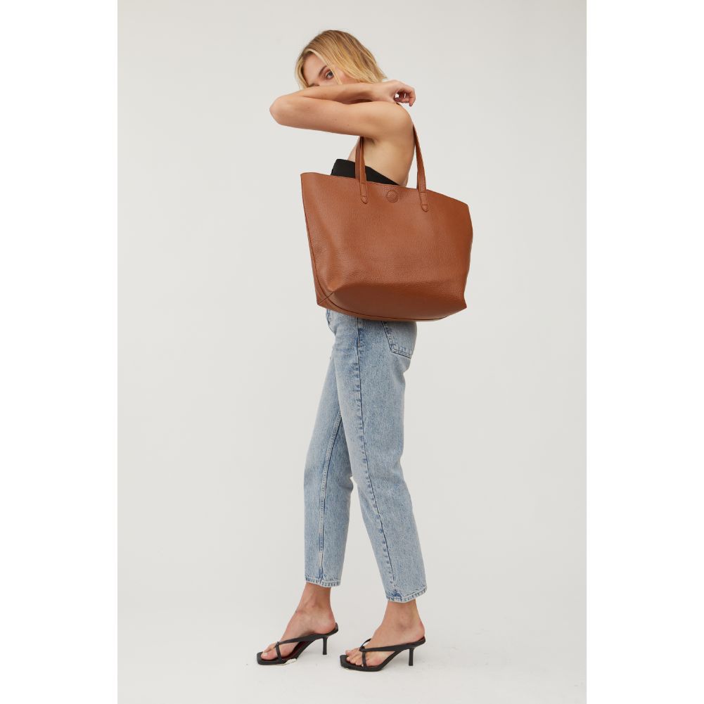 Woman wearing Tan Urban Expressions Sully Tote 840611114266 View 3 | Tan