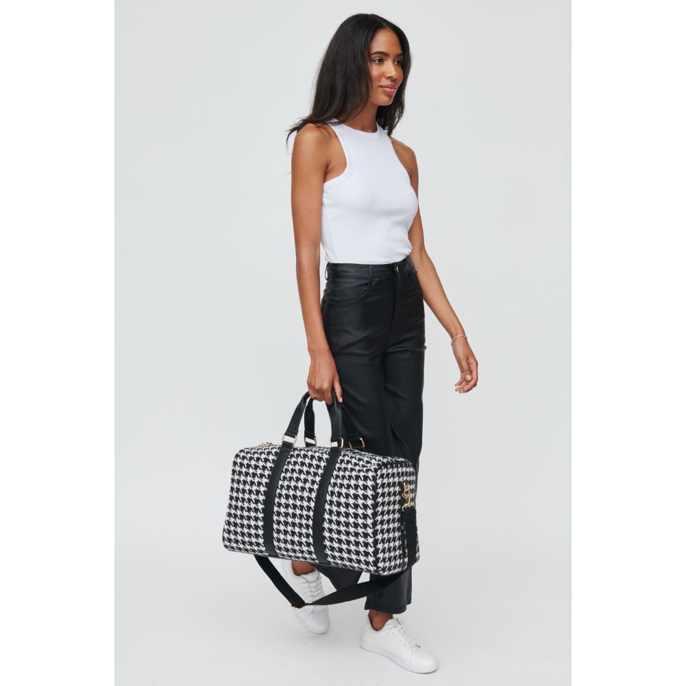 Woman wearing Black White Urban Expressions Rowena Weekender 840611103130 View 2 | Black White