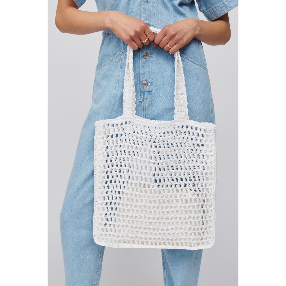 Woman wearing White Urban Expressions Bouvet Tote 818209017015 View 2 | White