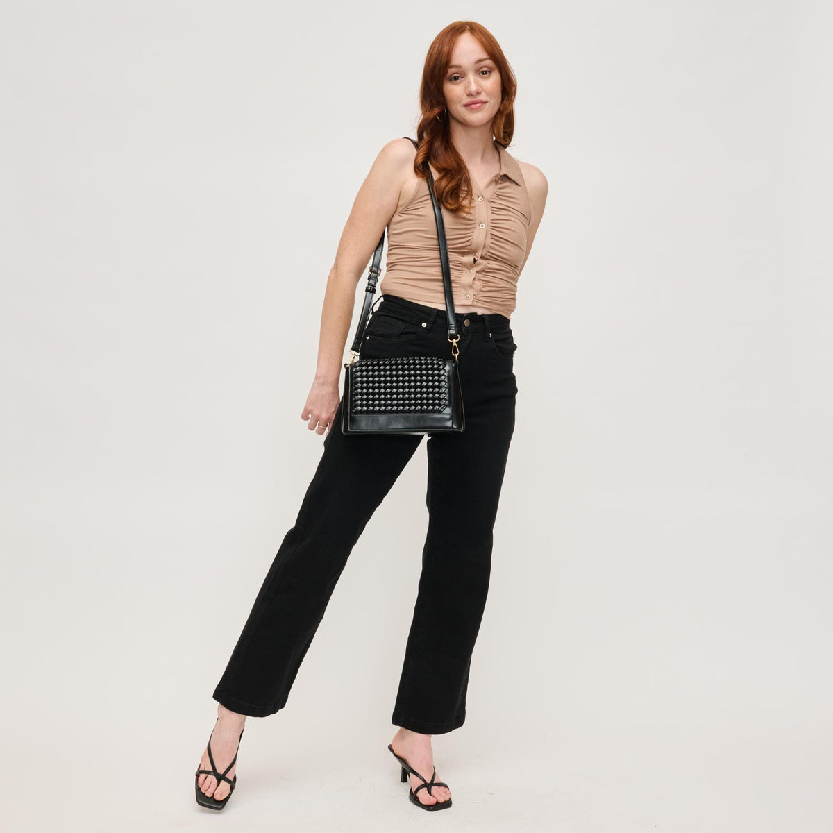 Woman wearing Black Urban Expressions Nina Crossbody 840611144522 View 3 | Black