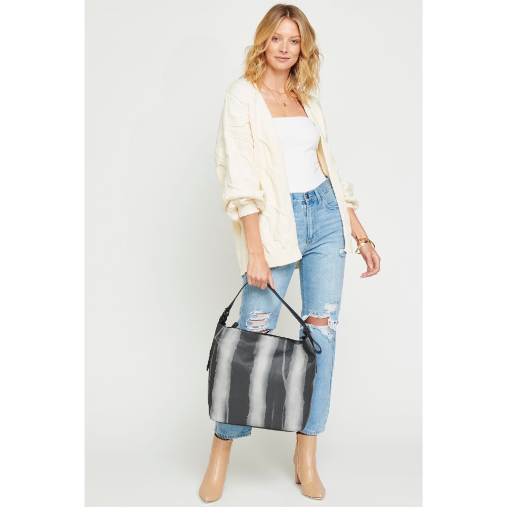 Woman wearing Grey Urban Expressions Keene Hobo 840611122506 View 2 | Grey