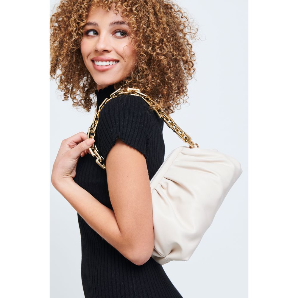 Woman wearing Oatmilk Urban Expressions Cassie Crossbody 840611178428 View 3 | Oatmilk