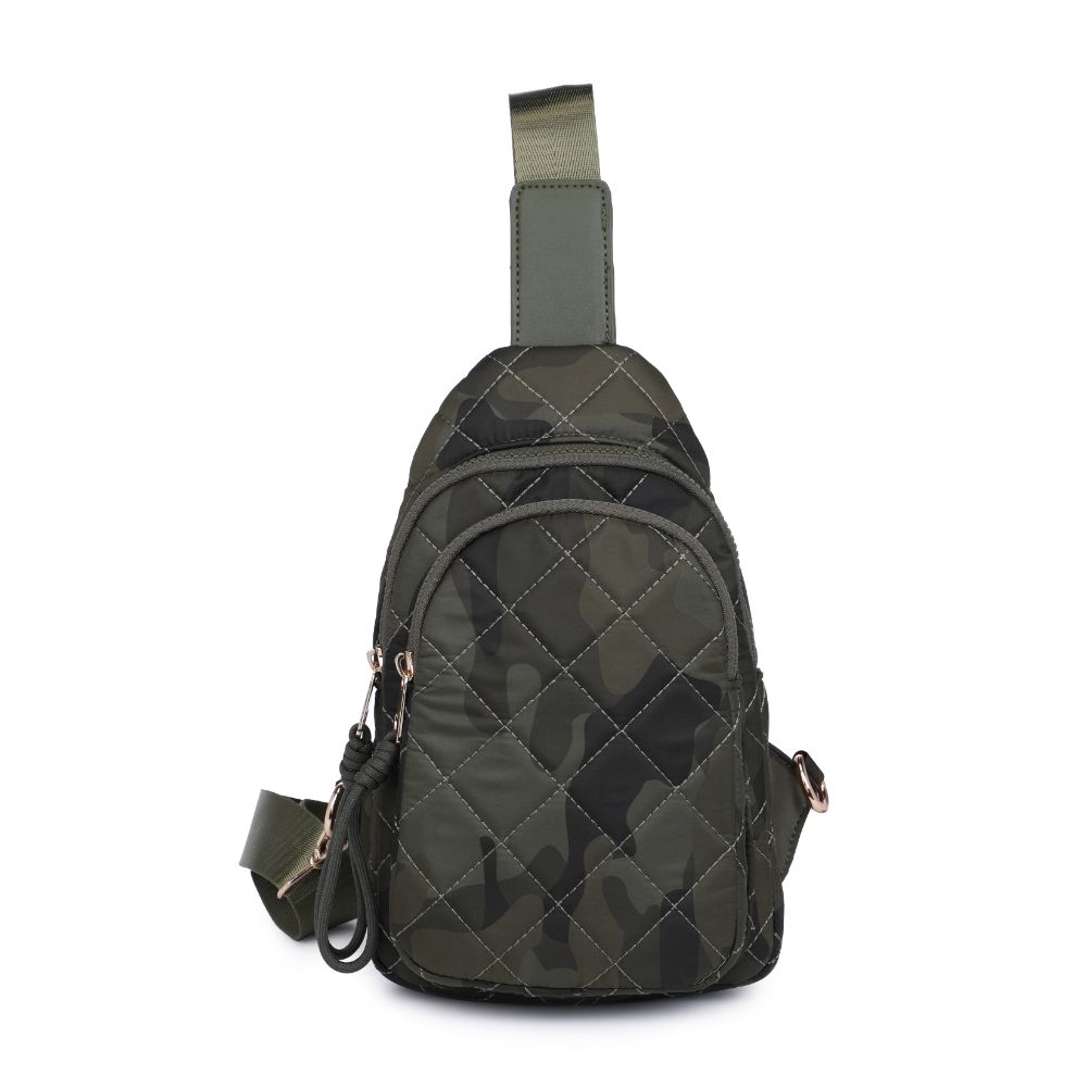 Product Image of Urban Expressions Ace - Quilted Nylon Sling Backpack 840611184207 View 5 | Dark Green Camo