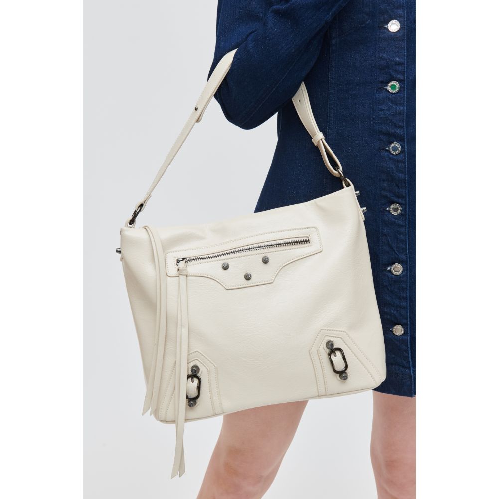 Woman wearing Ivory Urban Expressions Yolonda Hobo 840611105653 View 4 | Ivory