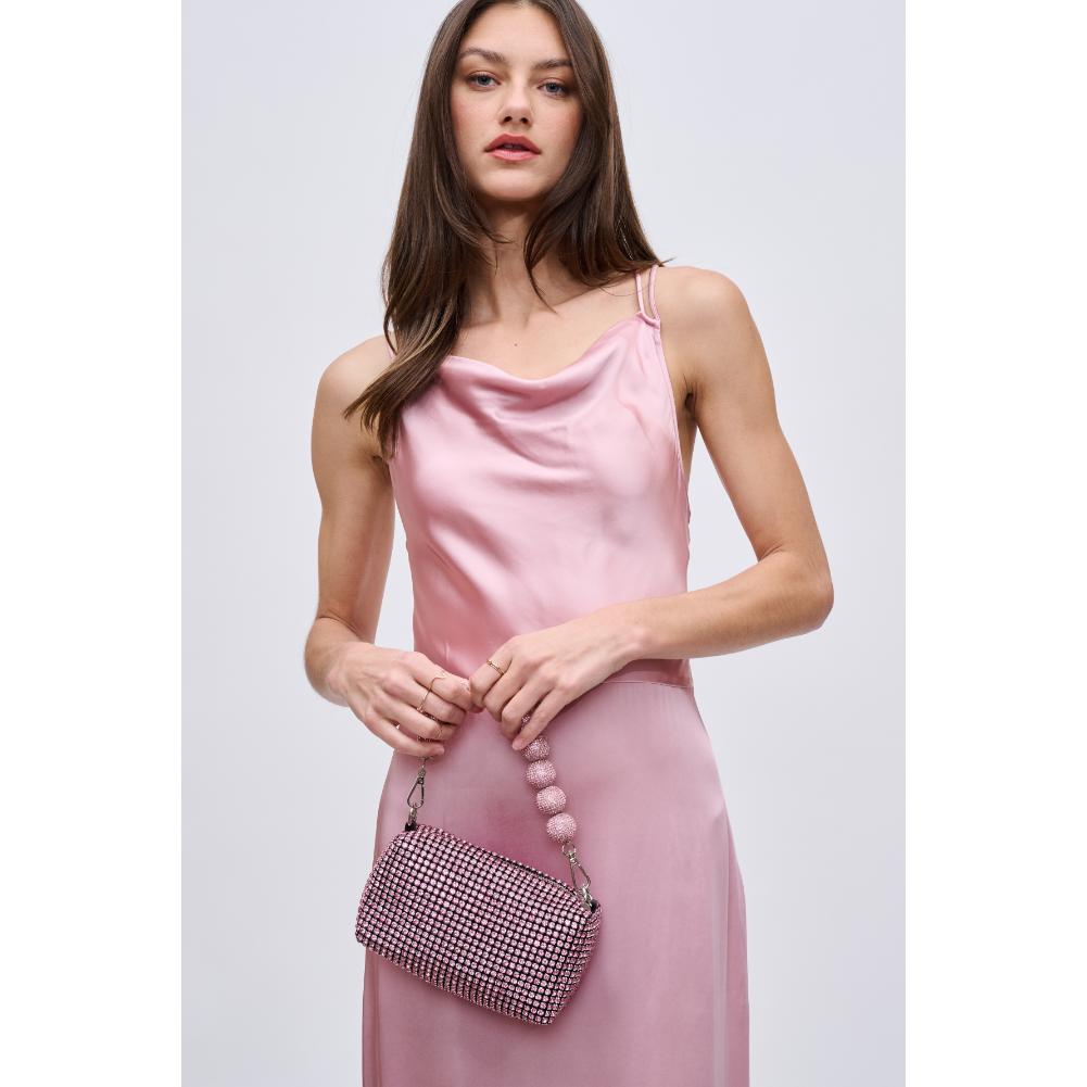 Woman wearing Pink Urban Expressions Monet Evening Bag 840611191328 View 2 | Pink