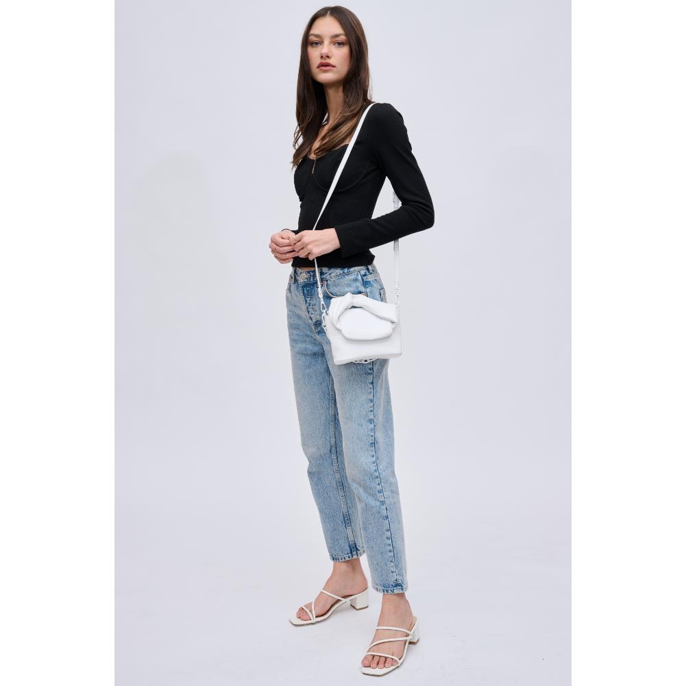 Woman wearing White Urban Expressions Jules Crossbody 840611191489 View 2 | White