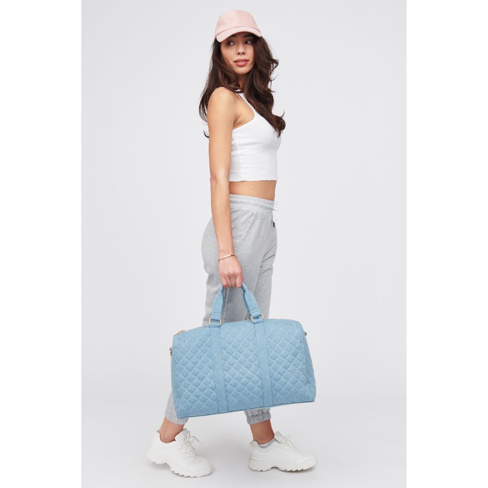 Woman wearing Chambray Urban Expressions Danielle Weekender 818209017046 View 3 | Chambray