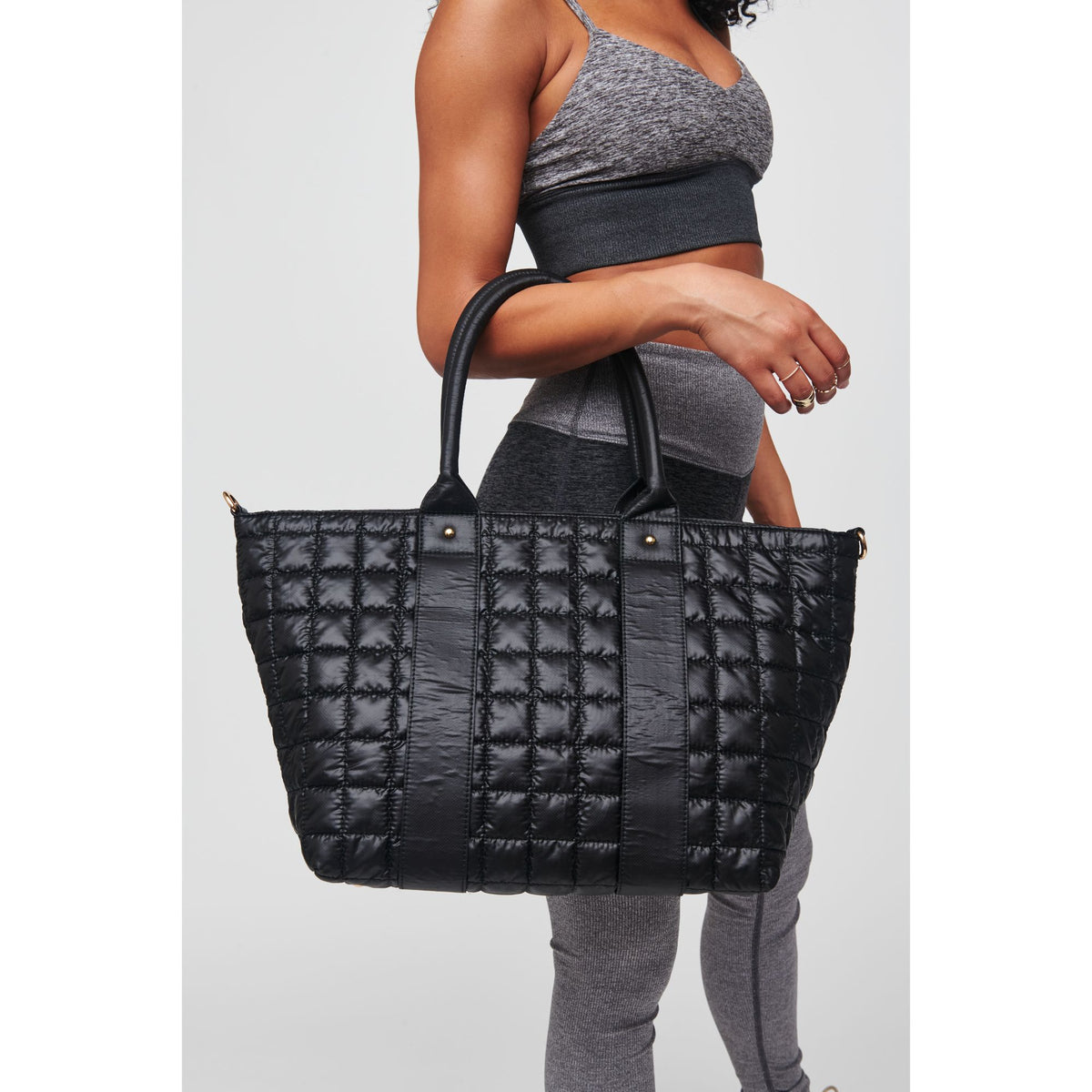 Woman wearing Black Urban Expressions Major Tote 818209010368 View 1 | Black