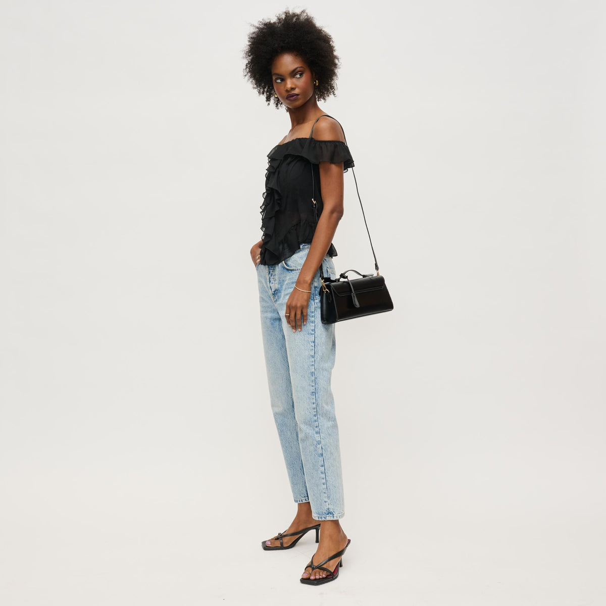 Woman wearing Black Urban Expressions Susie Crossbody 840611152817 View 4 | Black