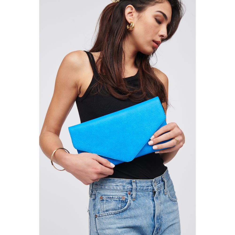 Woman wearing Azure Urban Expressions Izzy Clutch 840611100290 View 2 | Azure