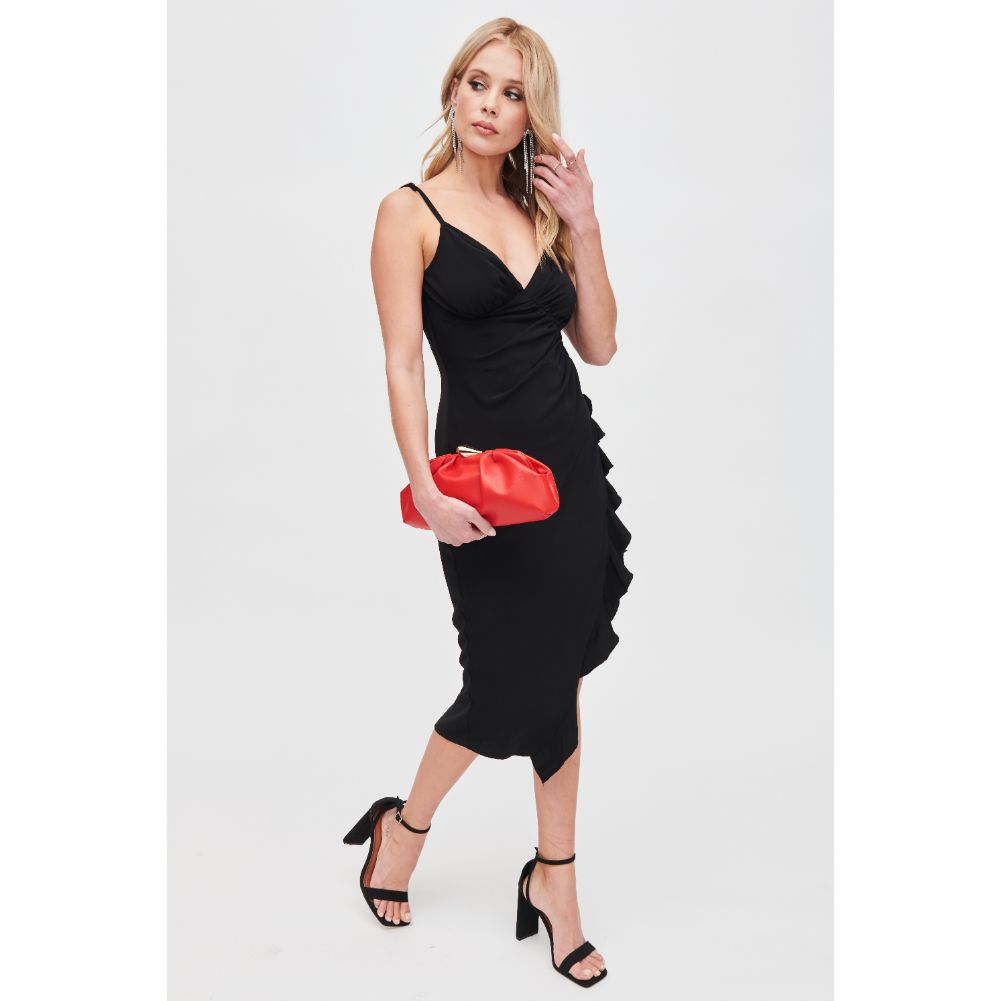 Woman wearing Red Urban Expressions Welma Clutch 840611107282 View 2 | Red