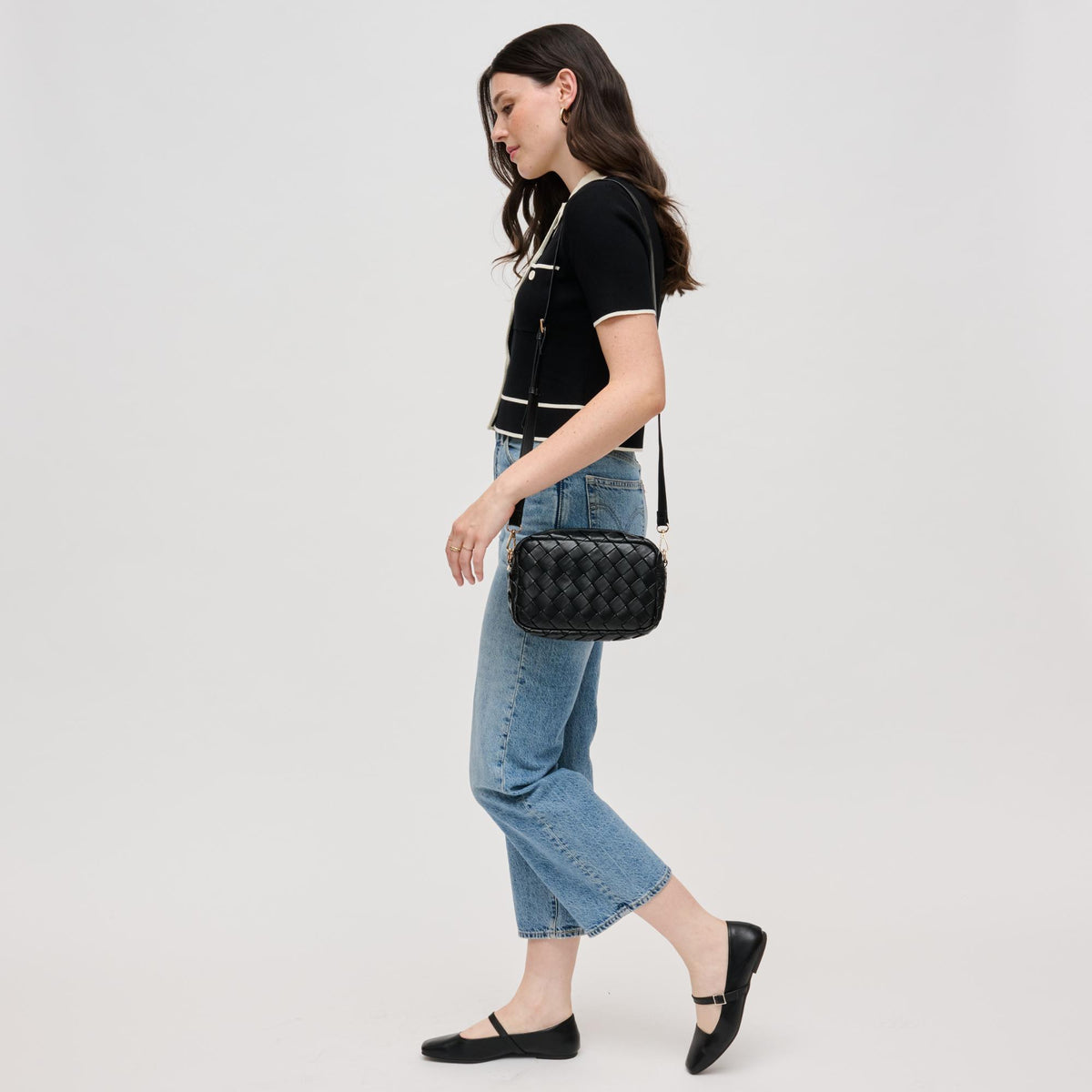 Woman wearing Black Urban Expressions Maddie Crossbody 840611133366 View 2 | Black