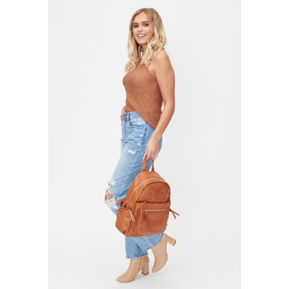 Woman wearing Tan Urban Expressions Scarlett Backpack 818209010726 View 4 | Tan