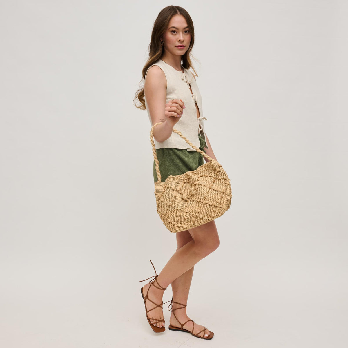 Woman wearing Natural Urban Expressions Rue Tote 840611153876 View 4 | Natural