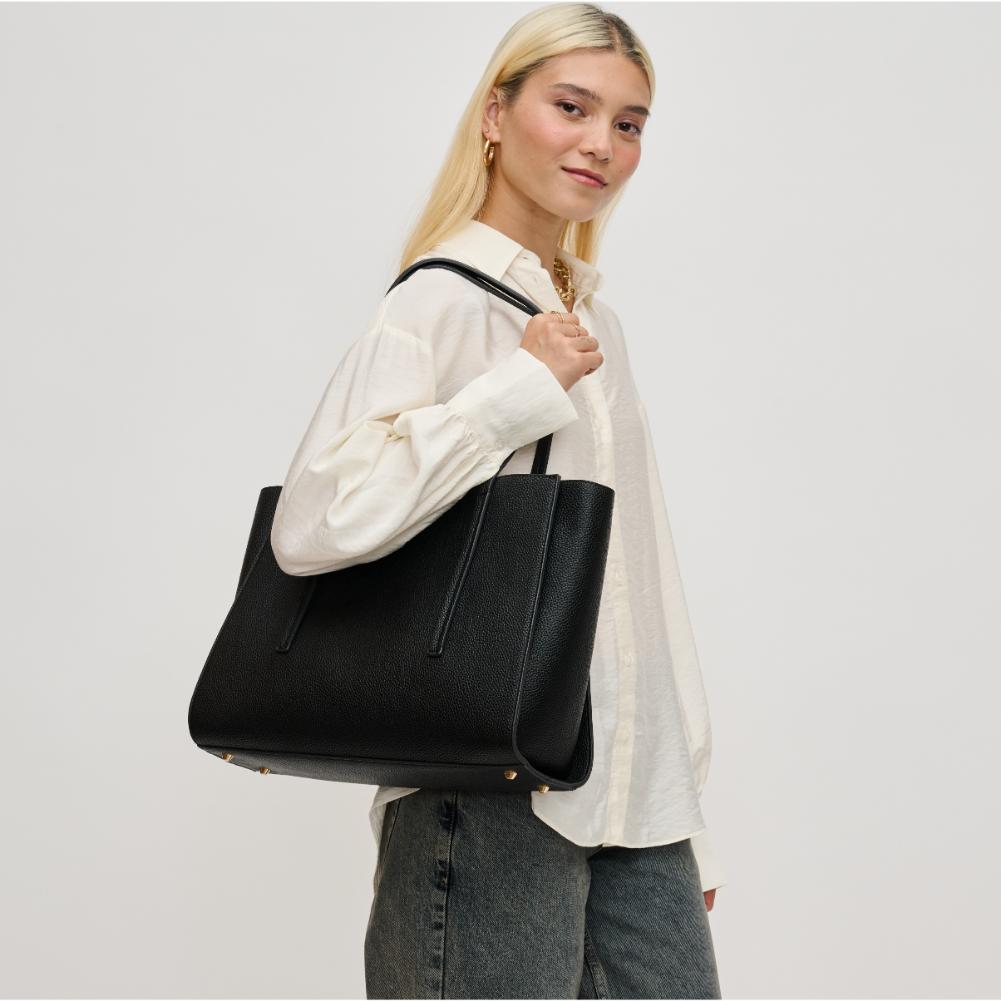 Woman wearing Black Urban Expressions Gabby Tote 840611130785 View 1 | Black