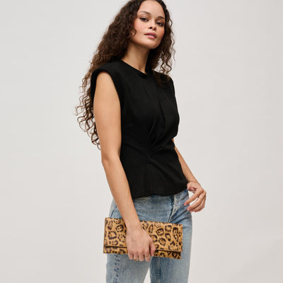 Woman wearing Leopard Urban Expressions Adelle Clutch 840611139702 View 1 | Leopard