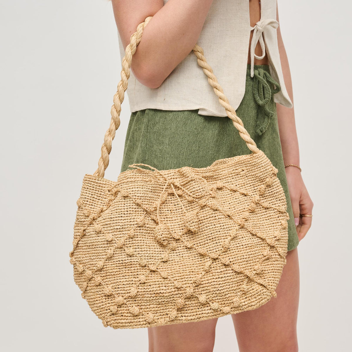 Woman wearing Natural Urban Expressions Rue Tote 840611153876 View 1 | Natural