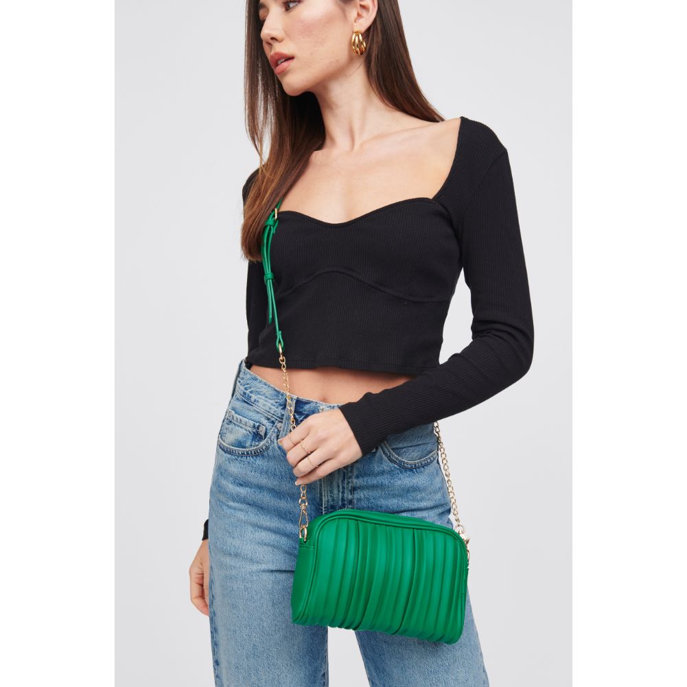 Woman wearing Kelly Green Urban Expressions Nadiya Crossbody 818209019682 View 2 | Kelly Green