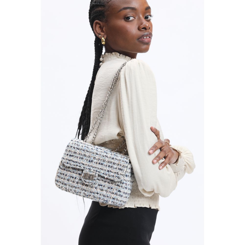 Woman wearing Denim Multi Urban Expressions Camille Shoulder Bag 840611120540 View 2 | Denim Multi