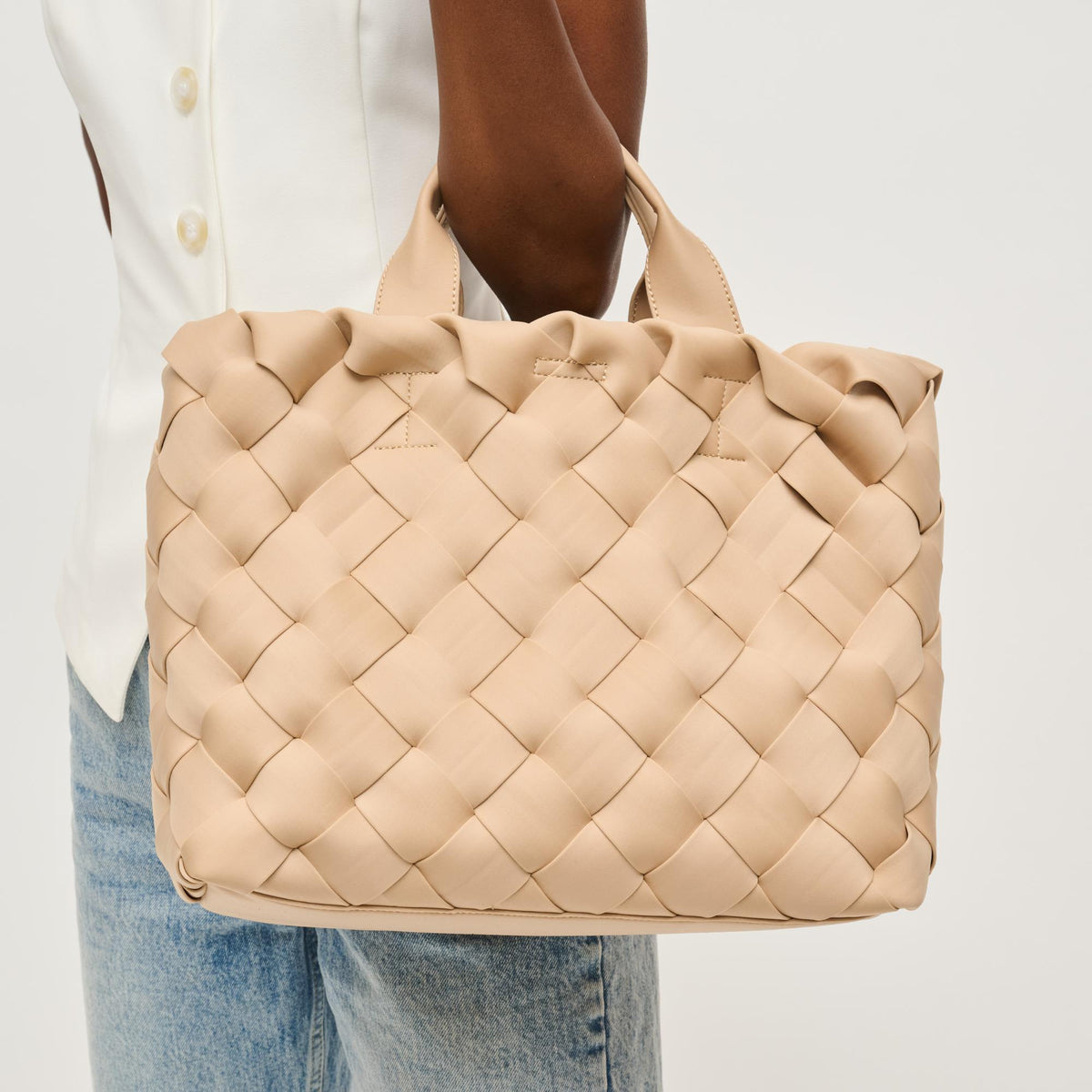 Woman wearing Natural Urban Expressions Ruth Tote 840611146748 View 4 | Natural