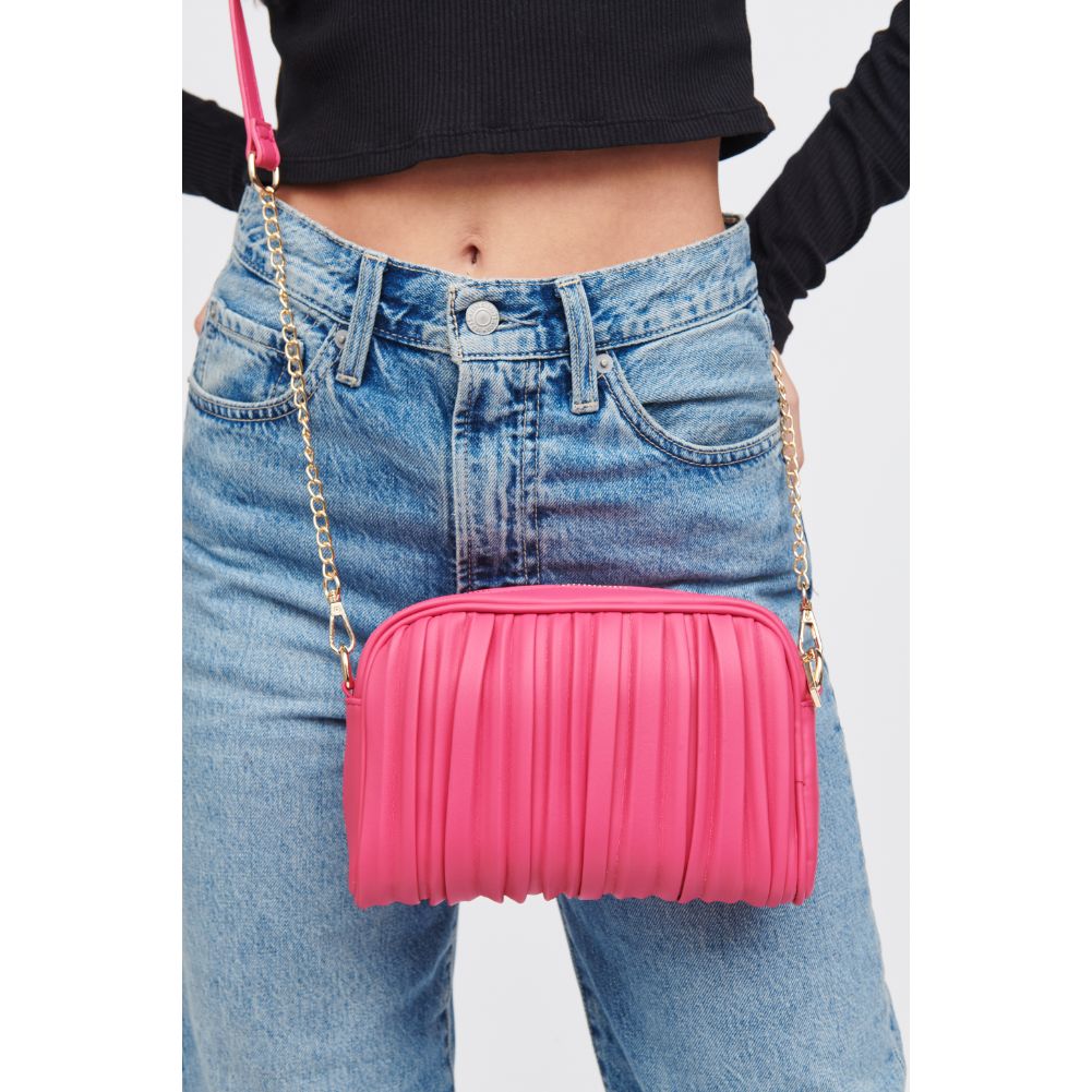 Woman wearing Bubblegum Urban Expressions Nadiya Crossbody 818209019675 View 1 | Bubblegum