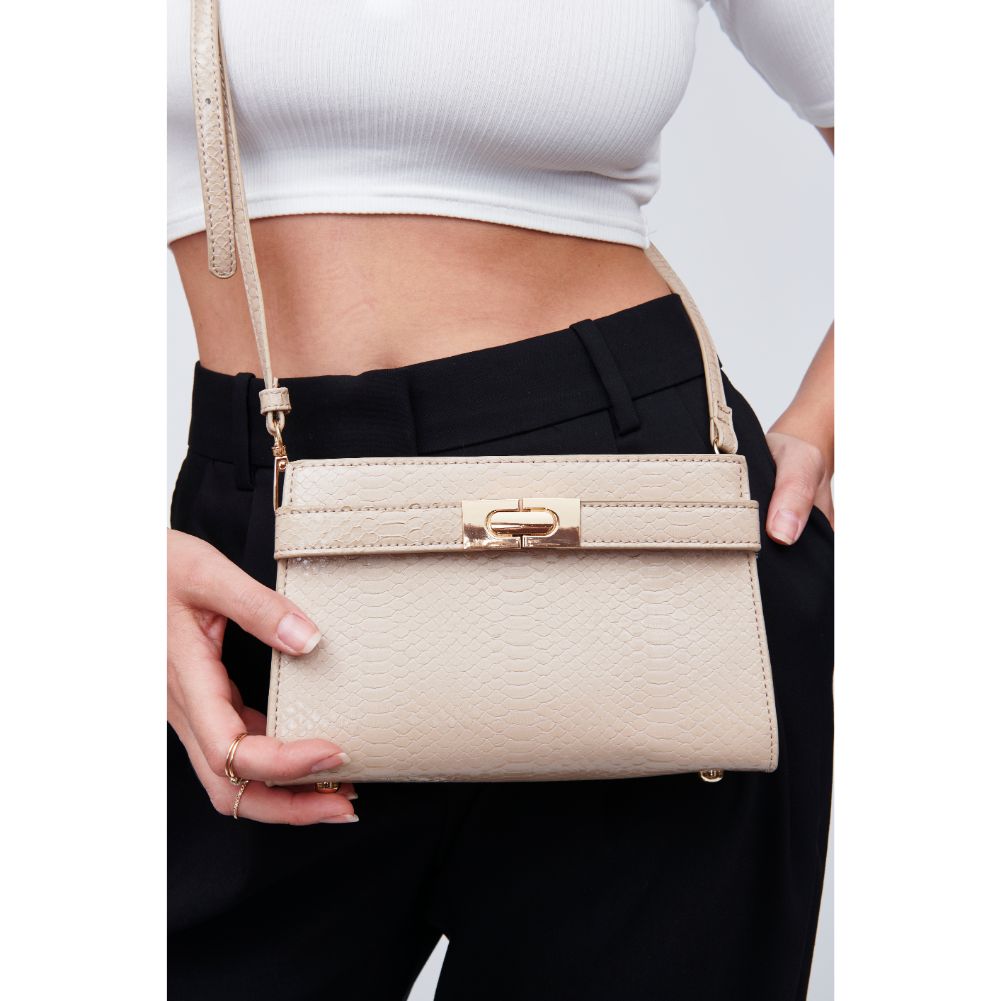 Woman wearing Nude Urban Expressions Magda Shoulder Bag 818209011655 View 1 | Nude