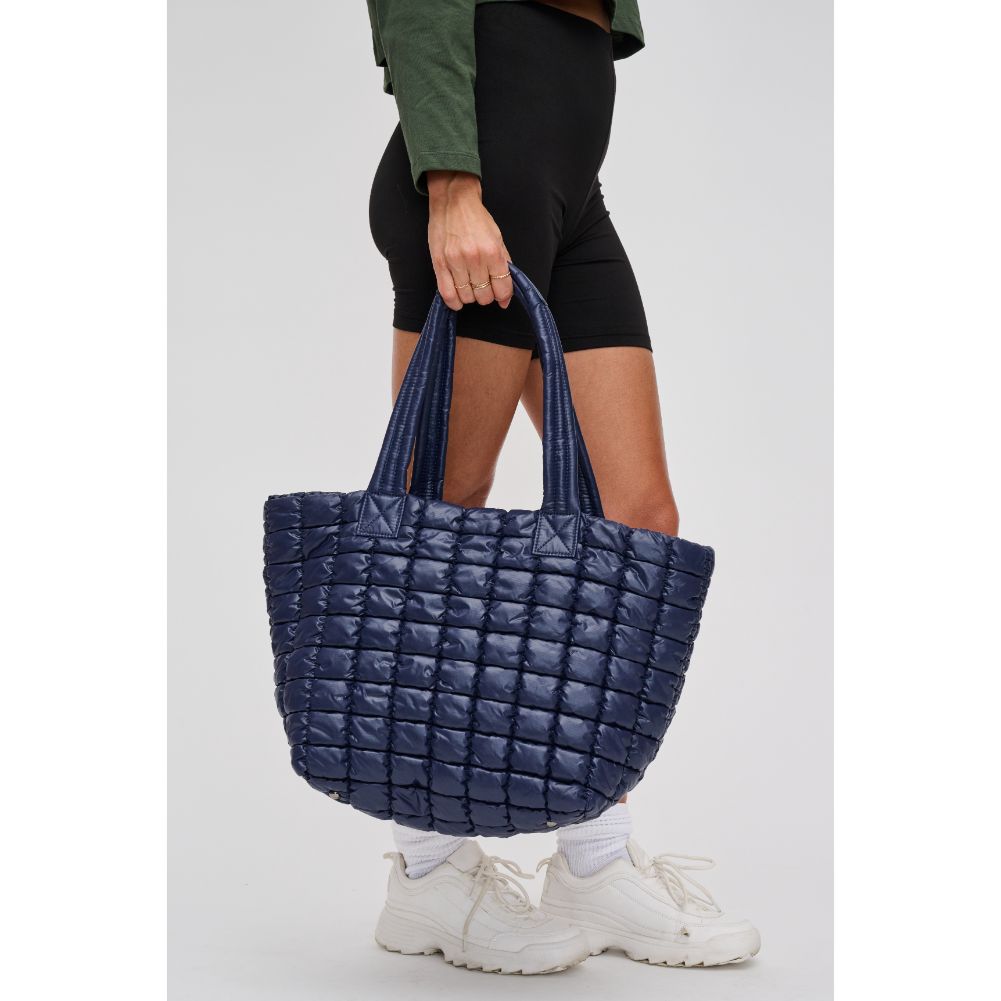 Woman wearing Midnight Urban Expressions Breakaway - Puffer Tote 840611119896 View 3 | Midnight