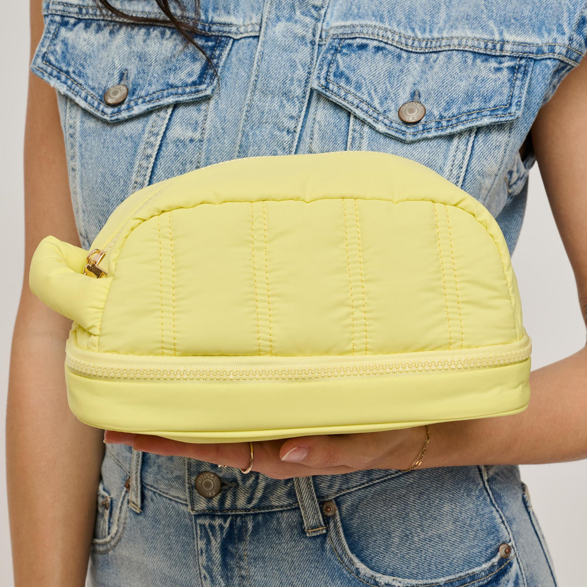 Woman wearing Butter Urban Expressions Jet - Nylon Dopp Kit 840611195265 View 2 | Butter