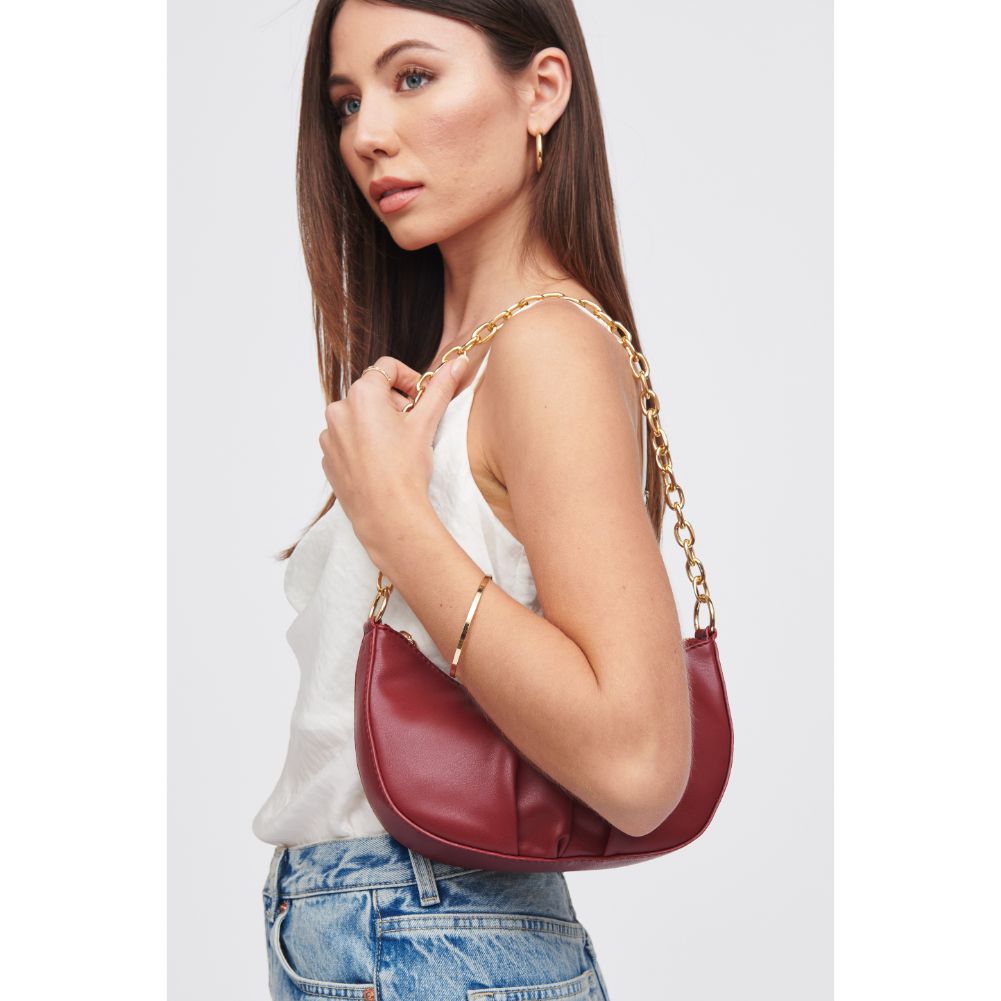 Woman wearing Merlot Urban Expressions Paige Crossbody 818209017091 View 2 | Merlot