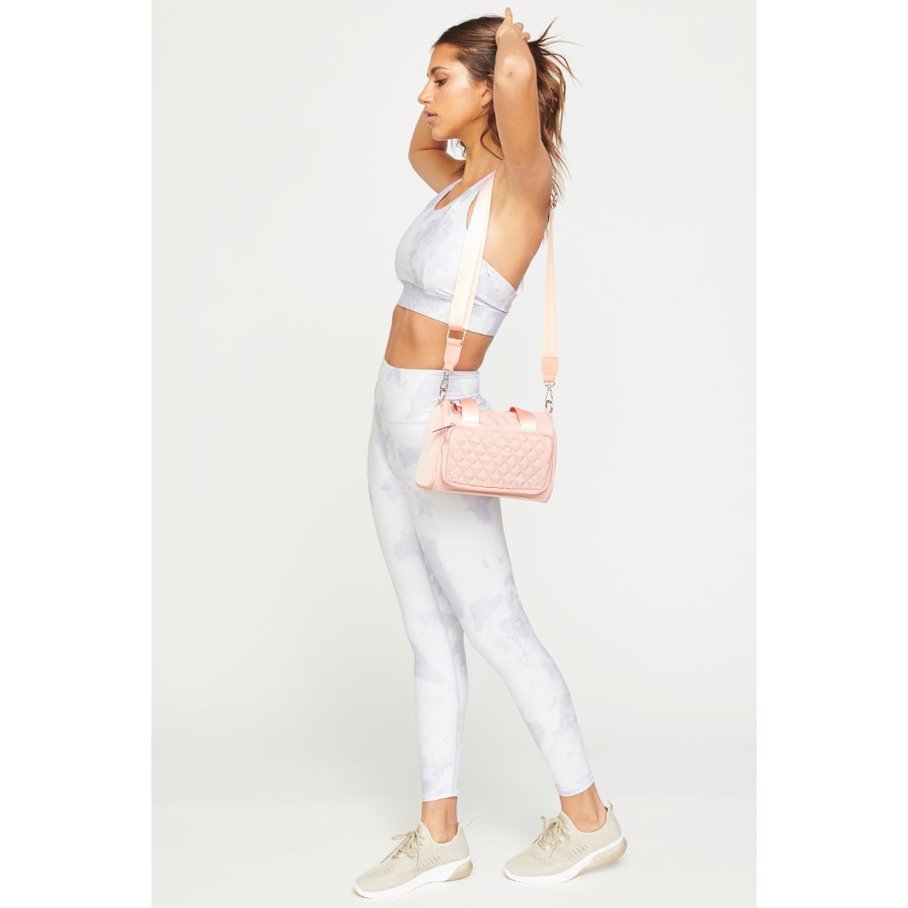 Woman wearing Peach Urban Expressions Owen Crossbody 840611180827 View 4 | Peach