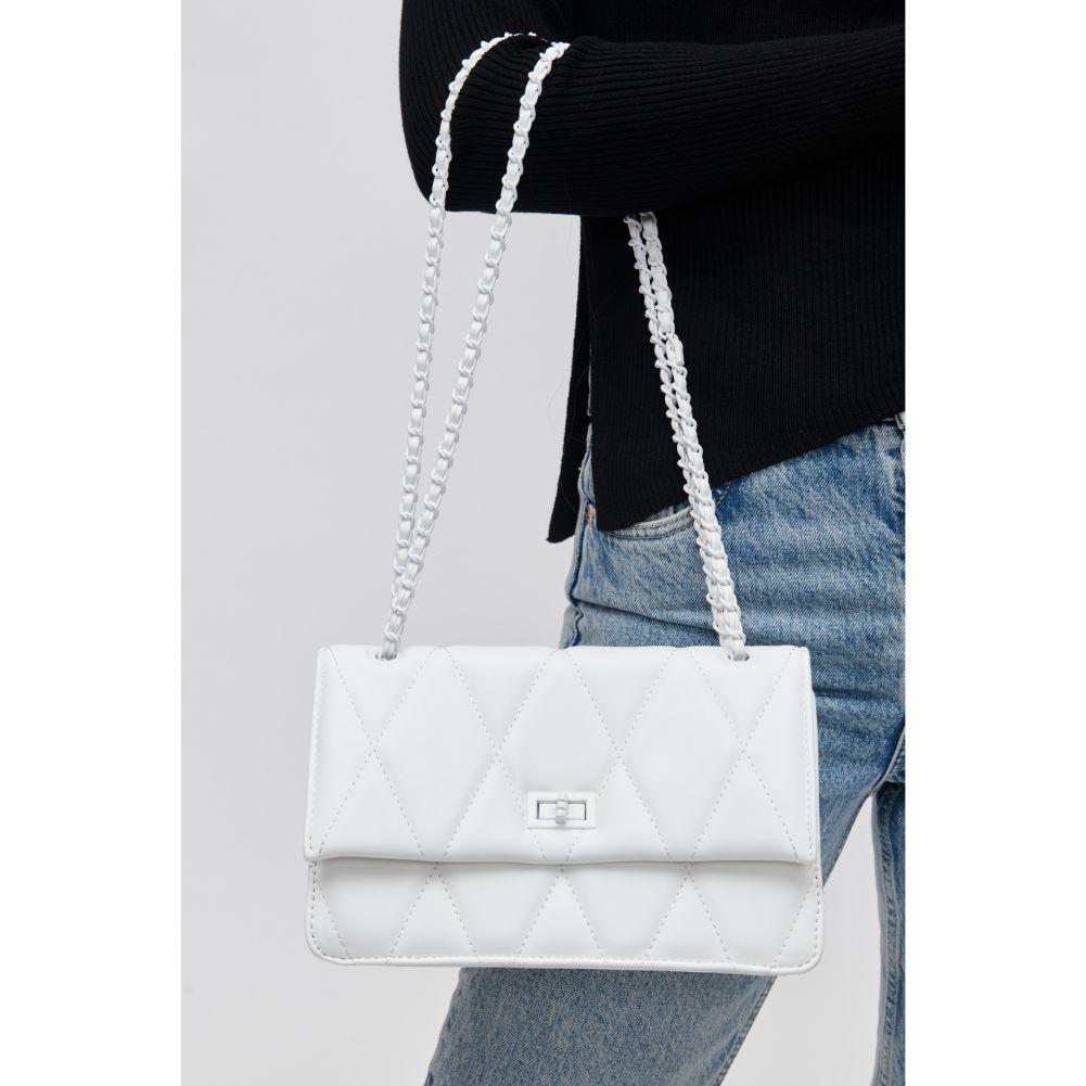 Woman wearing White Urban Expressions Yelena Crossbody 840611118622 View 4 | White