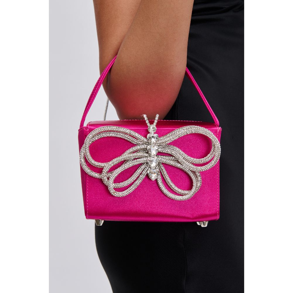 Woman wearing Fuchsia Urban Expressions Vanessa Evening Bag 840611113429 View 4 | Fuchsia