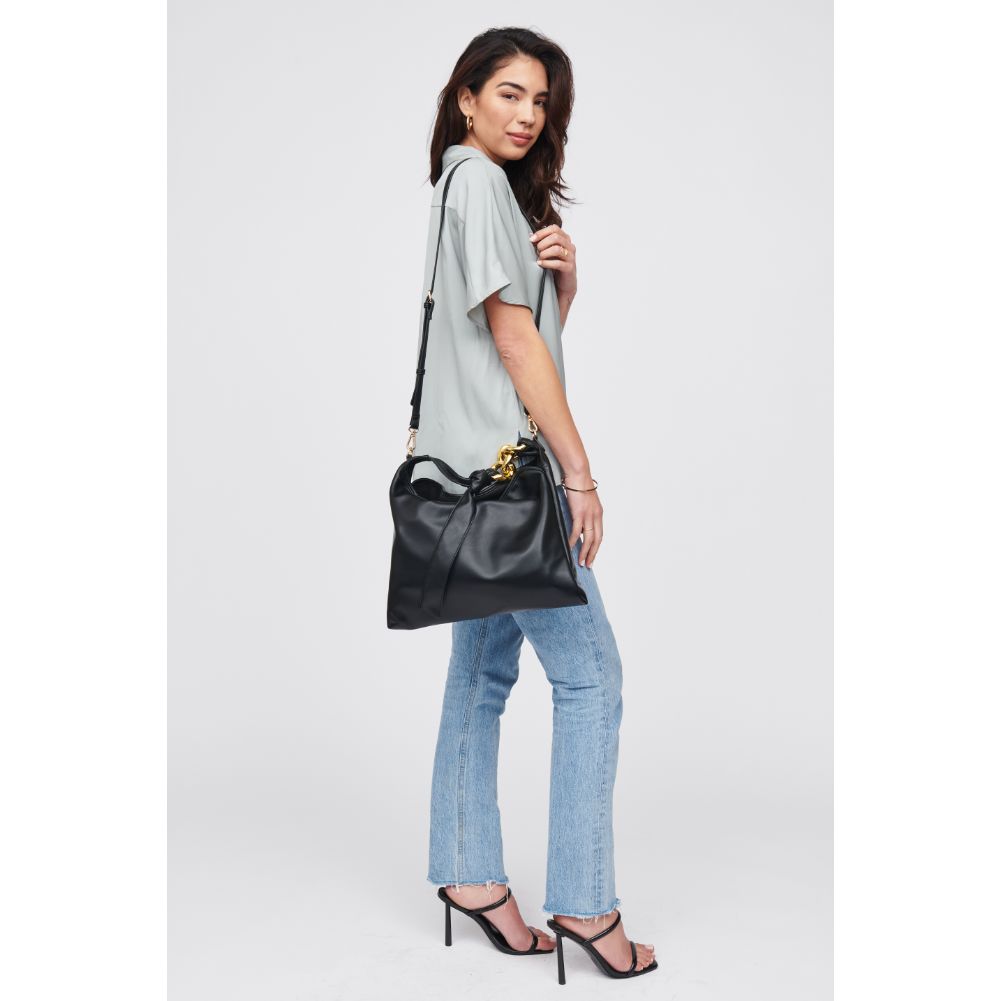 Woman wearing Black Urban Expressions Yvonne Hobo 818209019194 View 3 | Black