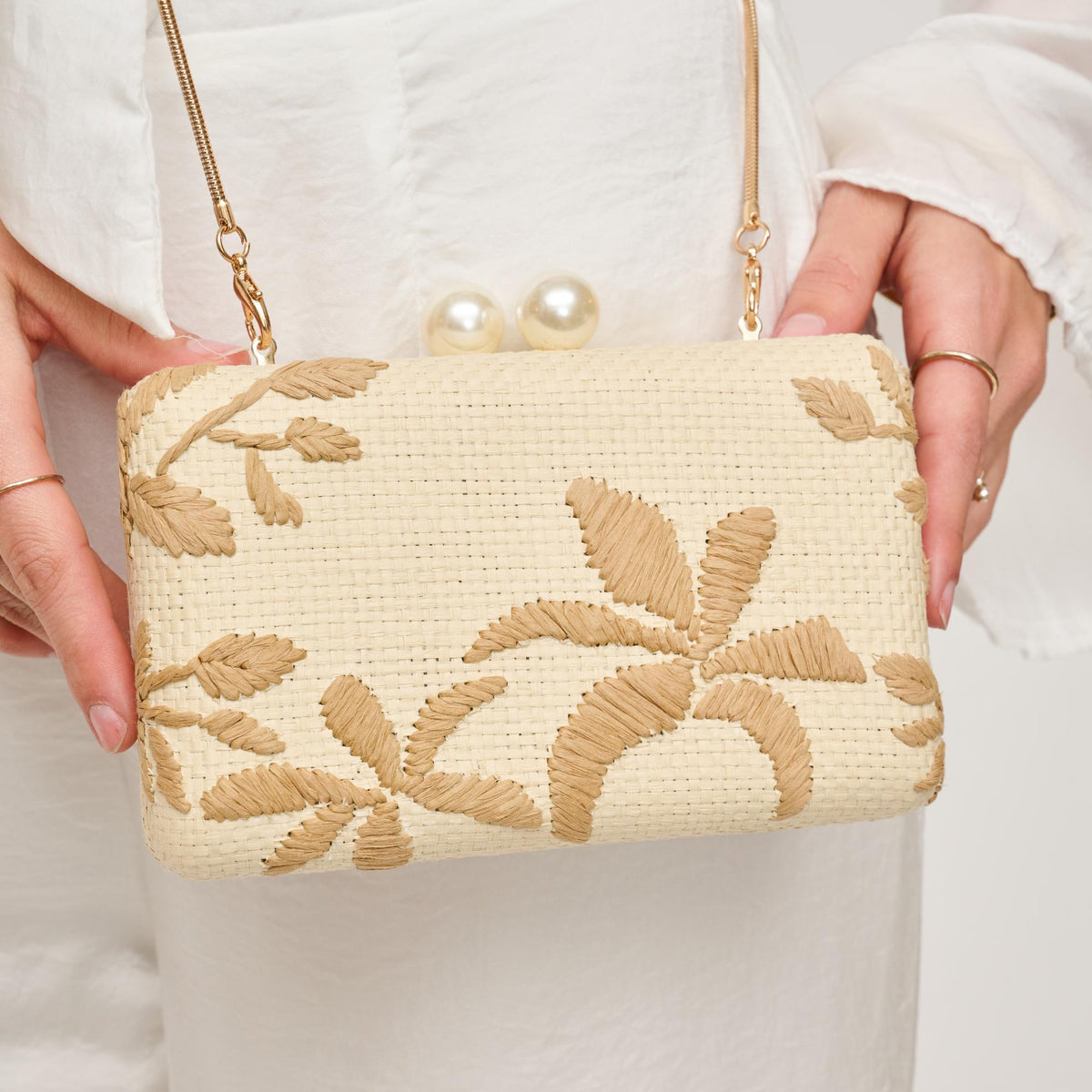 Woman wearing Natural Urban Expressions Seaside Chic Evening Bag 840611156471 View 1 | Natural