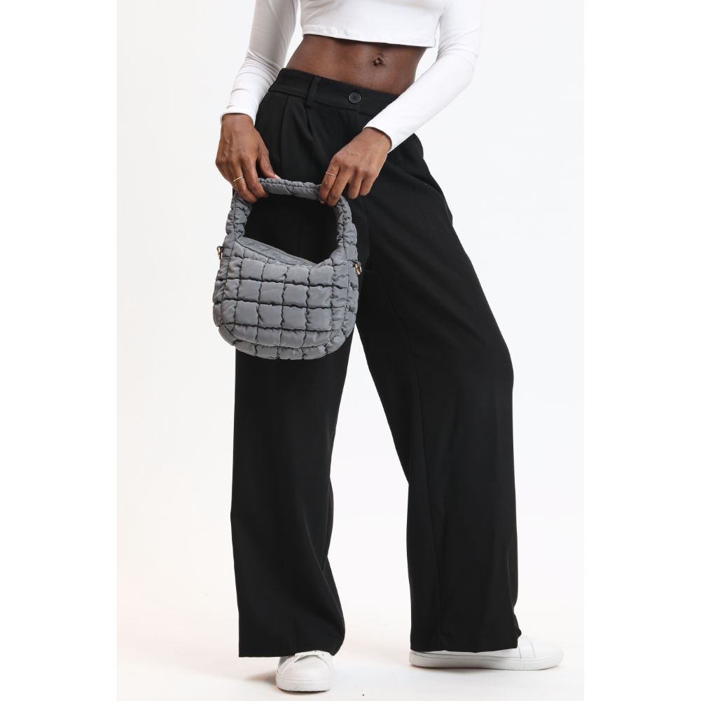 Woman wearing Grey Urban Expressions Leo Crossbody 840611121158 View 2 | Grey